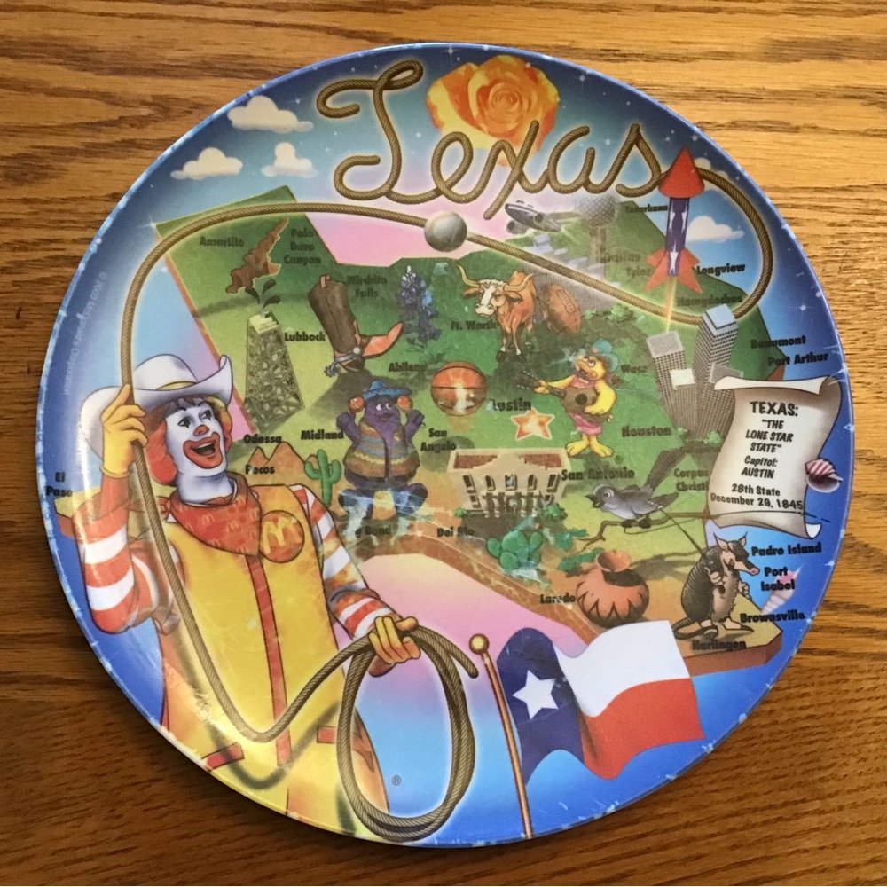 🍽️ ★❦꒒ik୧⌵♡⌵N୧w❦★ AUCTION PRICE👩🏻‍⚖️ McDonald's Texas State Plate
